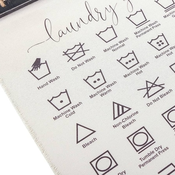 Laundry Guide Sign Linen Wall Hanging - Picture 3 of 4